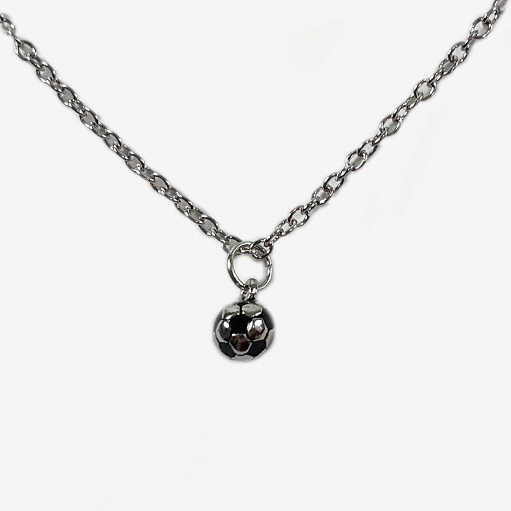 Silver Soccer Ball Charm Necklace